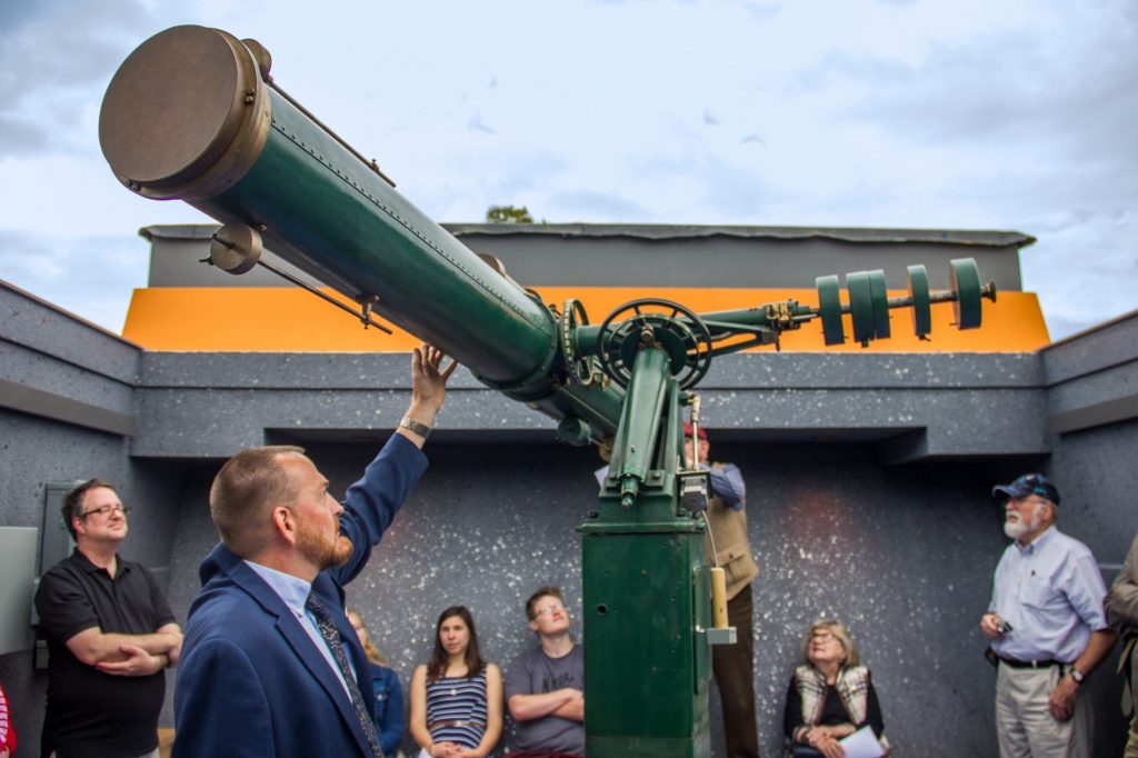 Shawn Laatsch Showing off the Clark Telescope